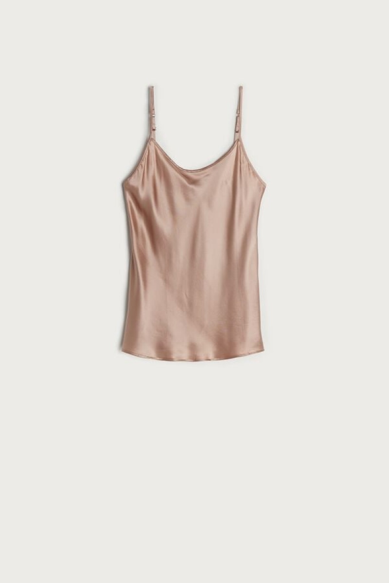 Intimissimi Top in Silk Satin Natural | GBEUC29821